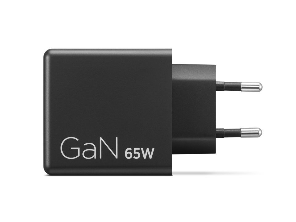 Dual USB-C 65W GaN Charger Black EU