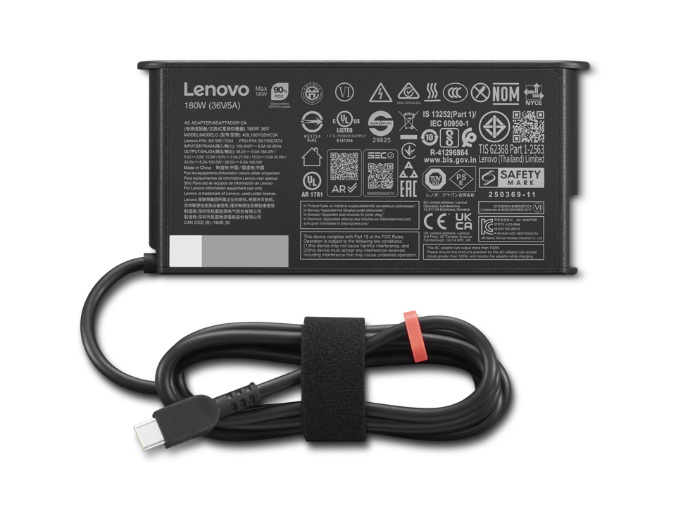 ThinkPad Mobile Workstation 180W USB-C GaN Slim AC Adapter -EU