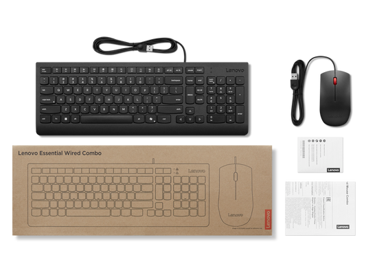 Essential Wired Combo Keyboard and Mouse German 129