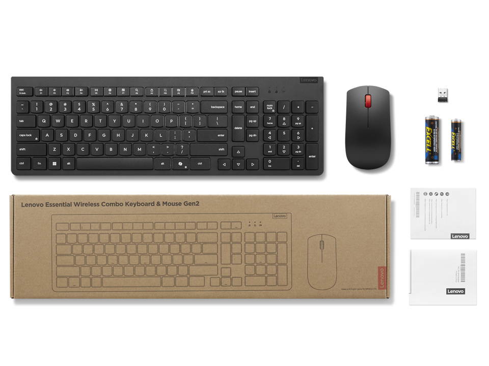 Essential Wireless Combo Keyboard & Mouse Gen2 Black-Nordic w/copilot button