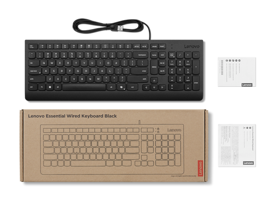 Essential Wired Keyboard Black - German 129