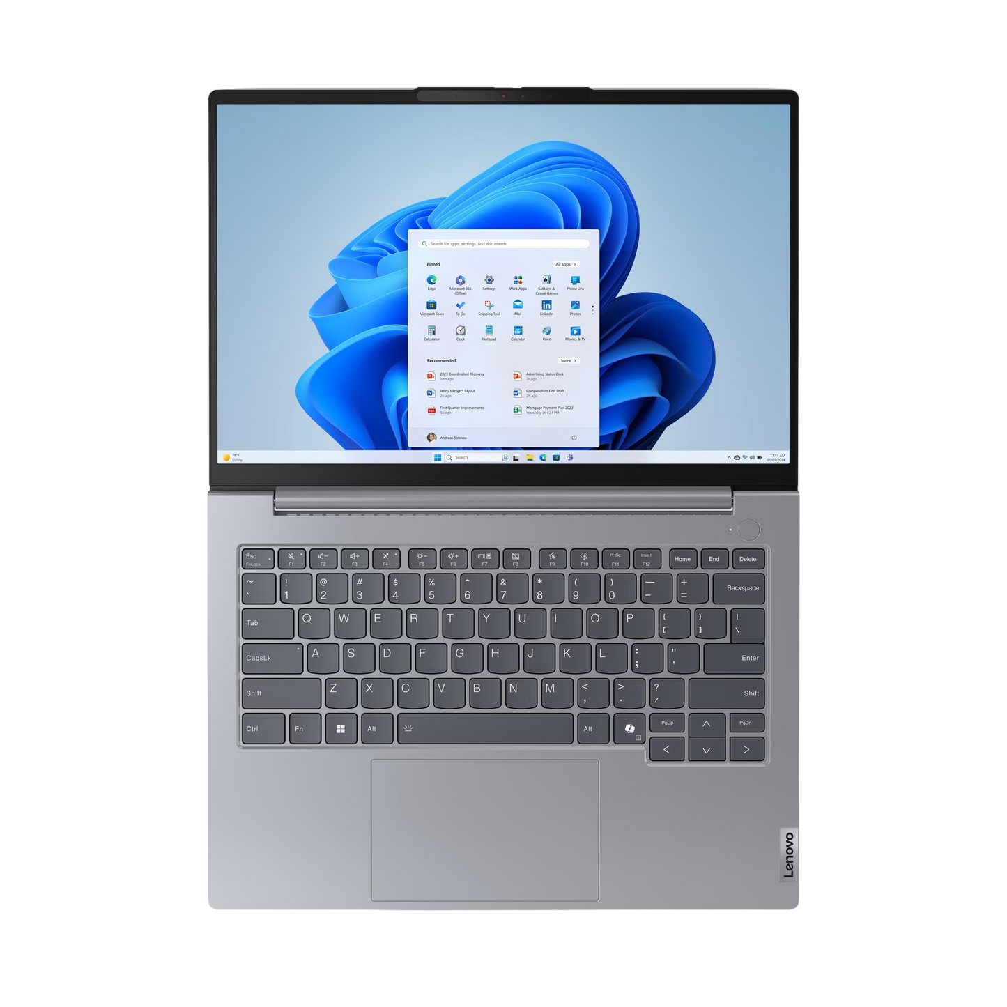 ThinkBook 14 G7 AMD Ryzen 7 7735HS 35,56cm 14Zoll WUXGA 32GB 1TB SSD UMA W11P No WWAN  Arctic Grey