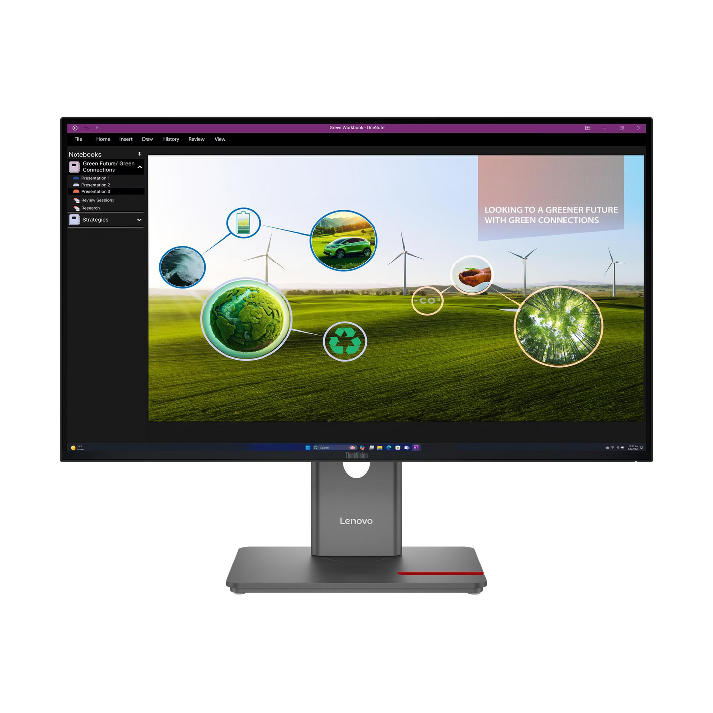 ThinkVision P27Q-40 68,58cm 27Zoll 2560x1440 IPS 120Hz Daisy Chain KVM/eKVM USB-C