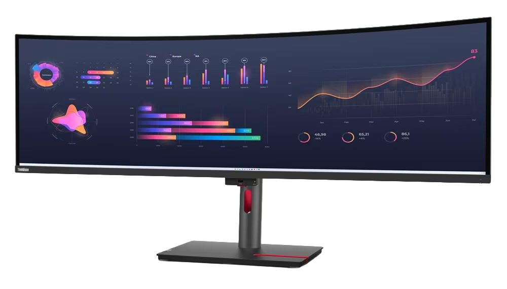 ThinkVision P49w-30 124,46cm 49Zoll IPS 5120x1440 32:9 60Hz 350cd/m2 4ms 2x HDMI DP 4xUSB 3.2 G1 USB-C 3.2 G1 USB-B 3.2 G1 TS