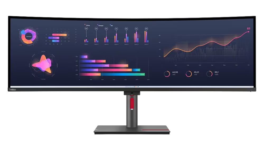 ThinkVision P49w-30 124,46cm 49Zoll IPS 5120x1440 32:9 60Hz 350cd/m2 4ms 2x HDMI DP 4xUSB 3.2 G1 USB-C 3.2 G1 USB-B 3.2 G1 TS