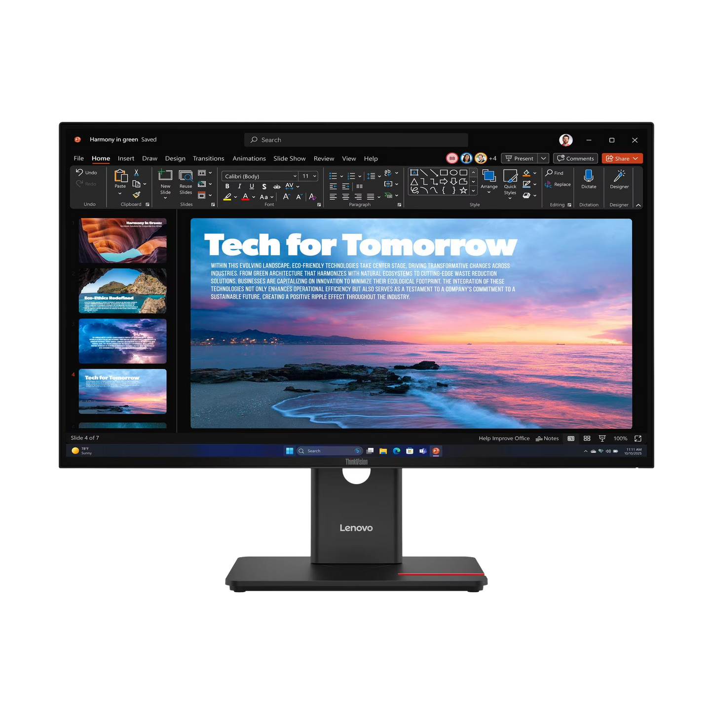 ThinkVision T27QD-40 68,58cm 27Zoll 2560x1440 IPS 120Hz USB-C docking 96W Daisy Chain Epeat Gold TCO10