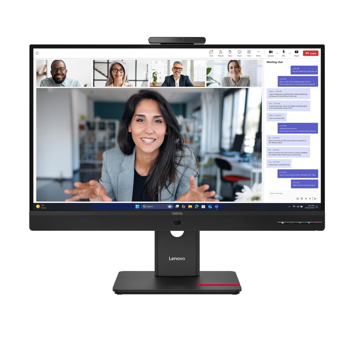 ThinkVision T27QD-4v 68,58cm 27Zoll IPS QHD 16:9 120Hz 300 cd/m2 4ms HDMI DP USB 3.2. G1 Type-C