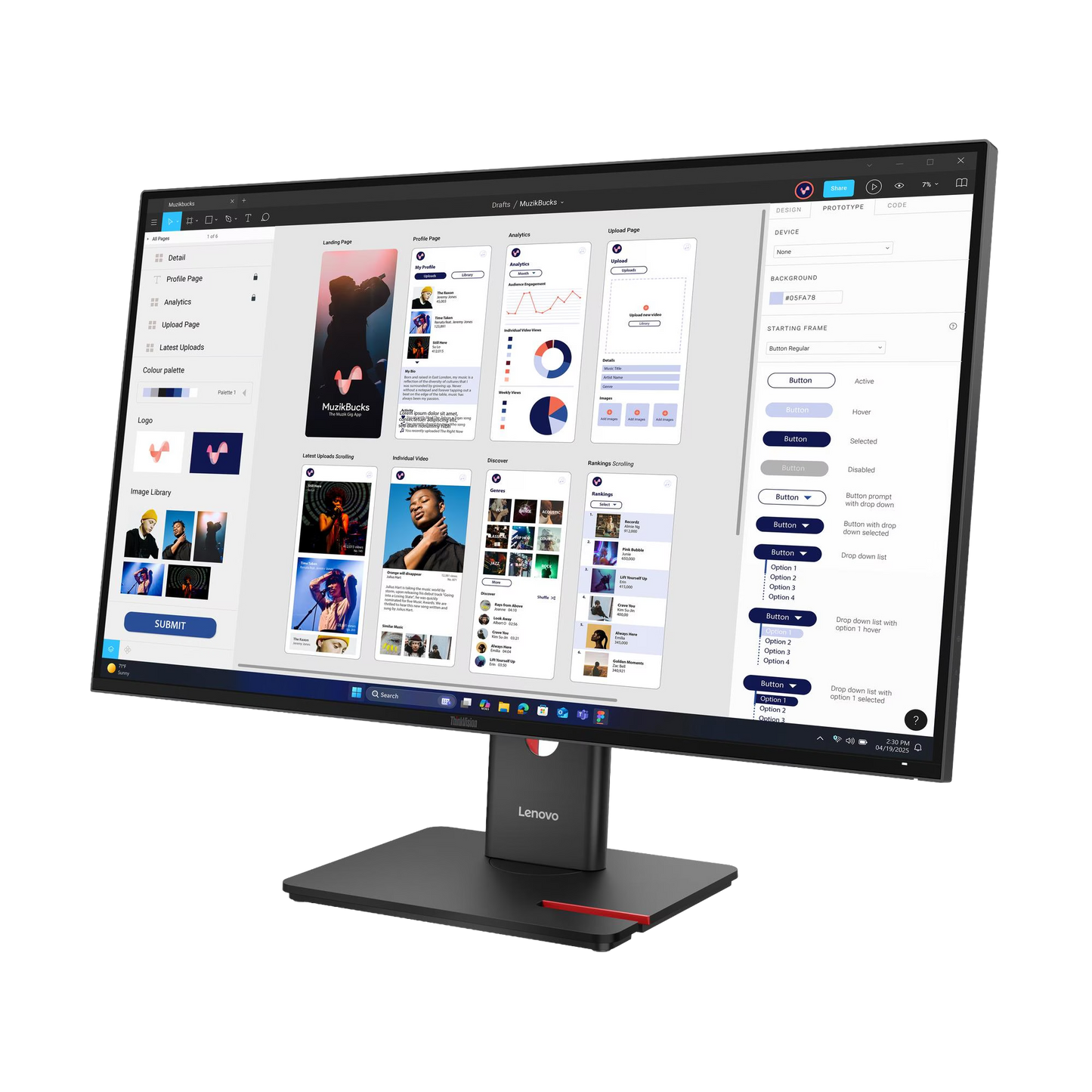 ThinkVision T32UD-40 80,01cm 31,5Zoll 3840x2160 IPS USB-C docking 96W Mirror power button Epeat Gold