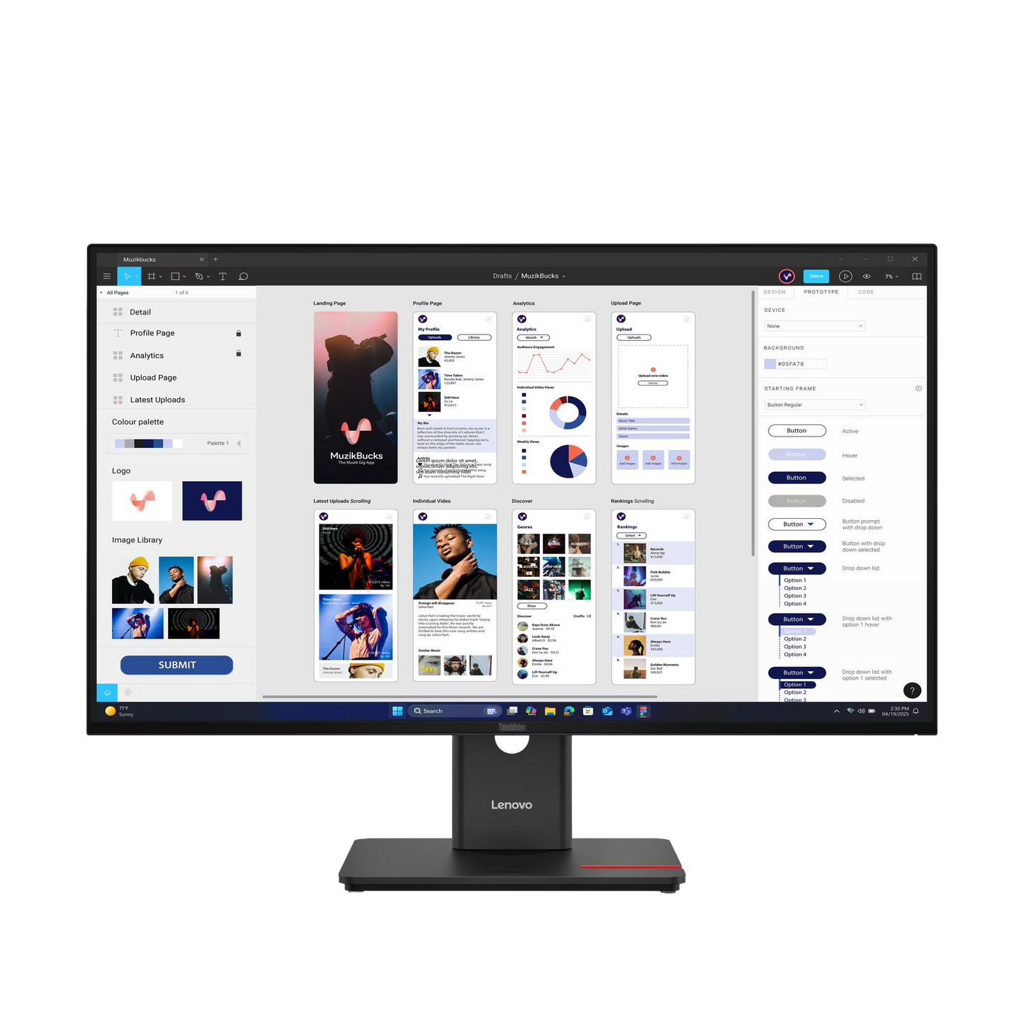ThinkVision T32UD-40 80,01cm 31,5Zoll 3840x2160 IPS USB-C docking 96W Mirror power button Epeat Gold