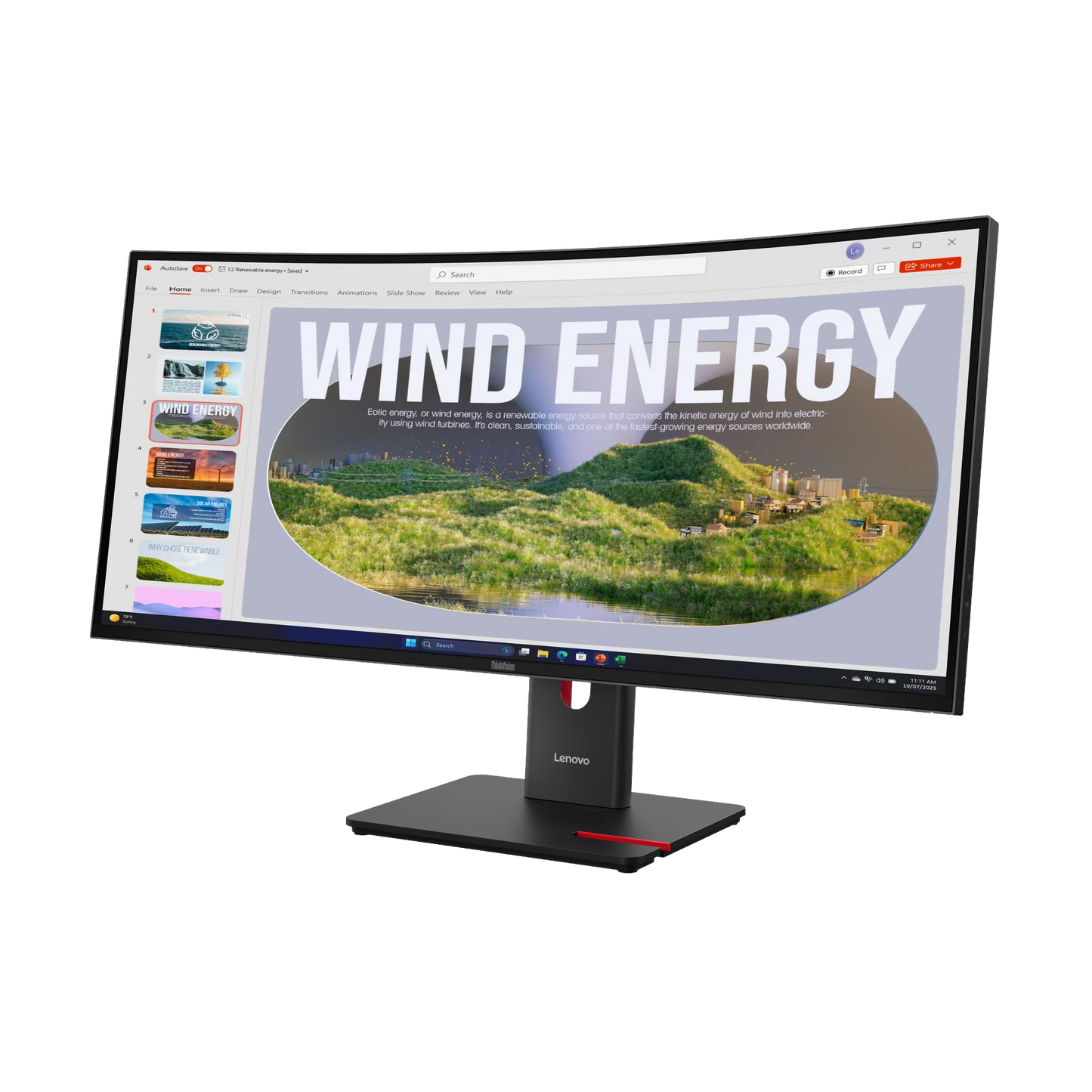 ThinkVision T34WD-40 86,36cm 34Zoll 3440x1440 Curved VA 120Hz USB-C docking 96W Mirror power button